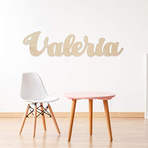 MONAMÍ - Nombre en Madera de Haya Personalizado. Dos Opciones de tamaño: 30cm y 60cm. Ideal para Decorar y Regalar