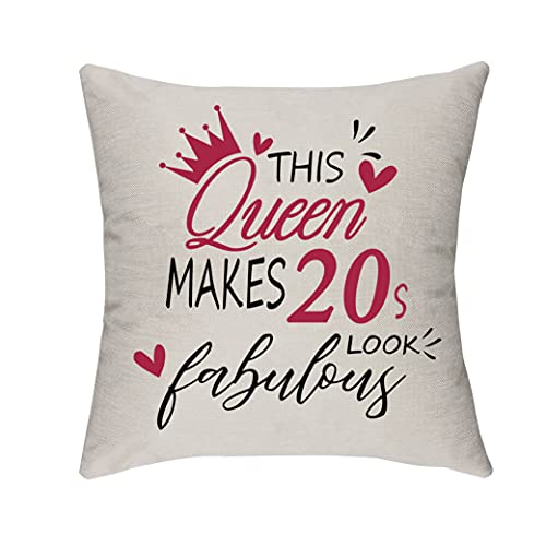 Morges Esta reina hace que los años 20 luzca fabulosa funda de almohada, regalos de cumpleaños para mujeres de 20 a 29 años, hogar, sofá, cama, decoración, funda de cojín, esposa, dama