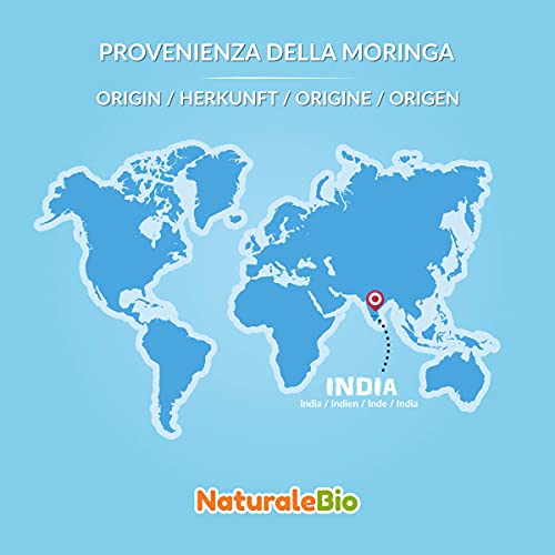 Moringa Oleifera Ecológica en Polvo - Grado Premium - de 1kg. Moringa Powder Organica. Bio, Natural y Pura. Hojas Recogidas de la Planta de Moringa Oleífera. NaturaleBio