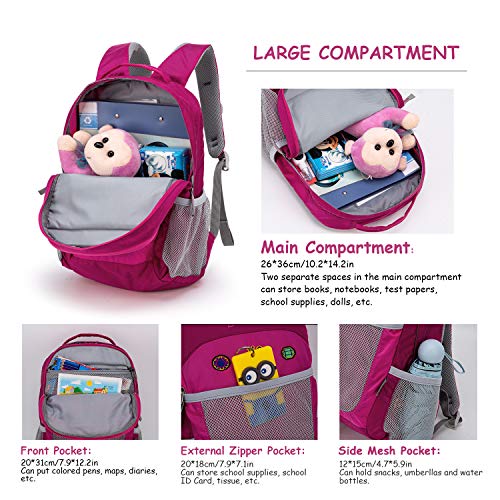 MOUNTAINTOP Mochila Escolar para Niños y Niñas Mochilas Infantiles Impermeable Ligera Mochila Infantil al Aire Libre 26 x 16 x 37cm