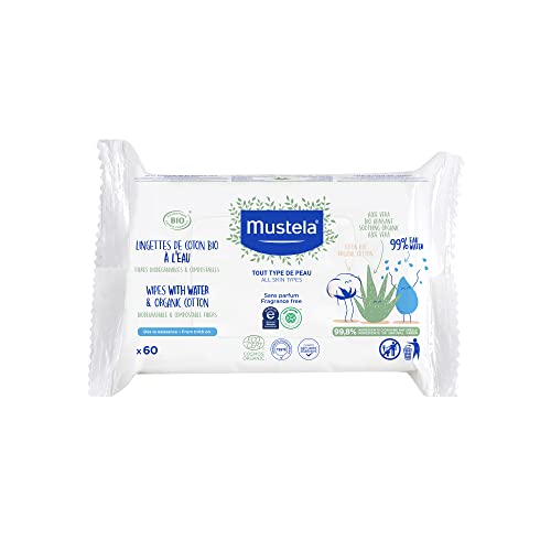 MUSTELA Toallitas al Agua Bio Paquete 60unds, Negro