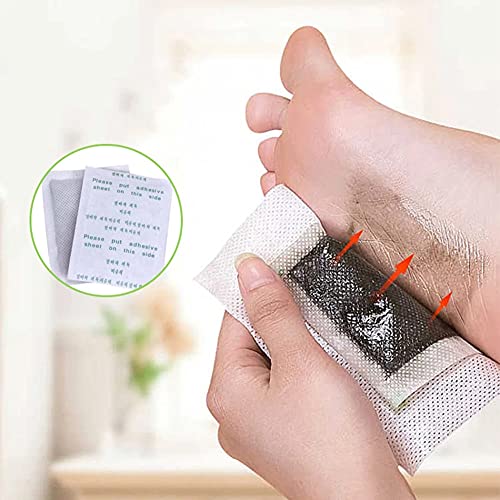 MZNTBW Parches Pies Dormir Descansa y Relajate, Aumenta la Inmunidad Eliminan Toxinas Cuerpo Alivian Dolor Muscular y Mejorar El Sueño Naturales Parches para Los Pies Cuidado con Correa de Arco