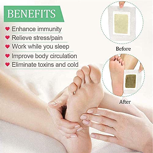 MZNTBW Parches Pies Dormir Descansa y Relajate, Aumenta la Inmunidad Eliminan Toxinas Cuerpo Alivian Dolor Muscular y Mejorar El Sueño Naturales Parches para Los Pies Cuidado con Correa de Arco