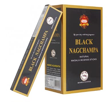 NAG CHAMPA NEGRO 15GR. X 12 CAJITAS = 180GR.
