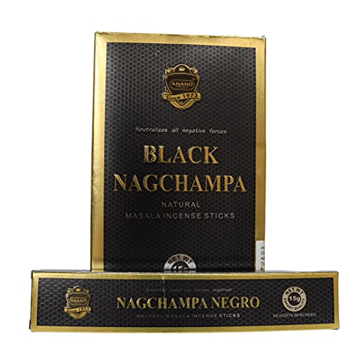 NAG CHAMPA NEGRO 15GR. X 12 CAJITAS = 180GR.