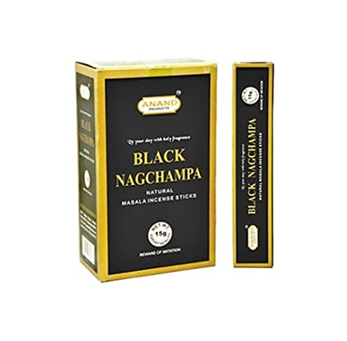 NAG CHAMPA NEGRO 15GR. X 12 CAJITAS = 180GR.