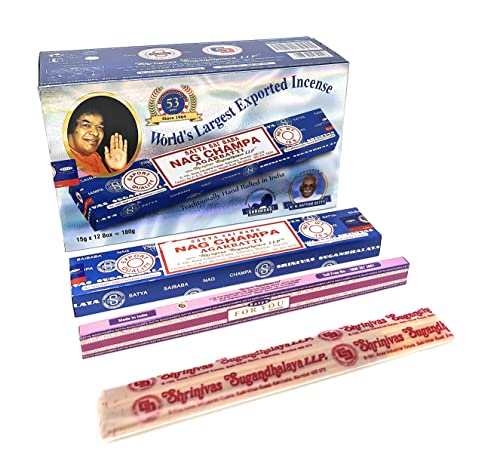 Nag Champa Original Satya Paquete Azul con 12 Paquetes de 15 g Cada uno, Total 180 g. / Made in India (12 Cajas de 15g, Nag Champa Azul)