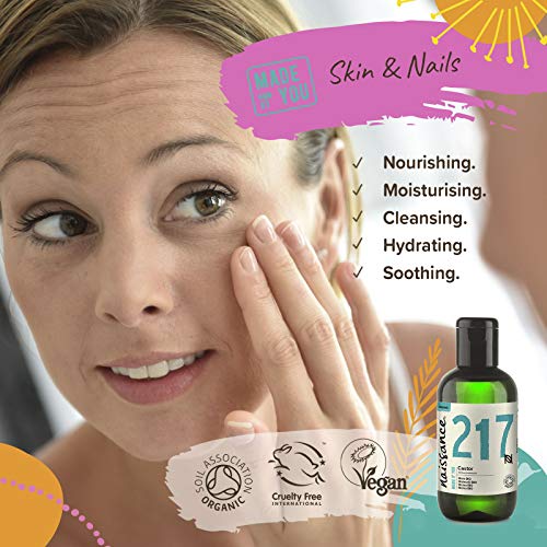 Naissance Aceite de Ricino BIO Puro Prensado en Frio (No. 217) 100ml - Hidratante Nutritivo Natural Pelo Piel Uñas Cejas Pestañas Ojos - Ideal Para Masaje Corporal Facial Crecimiento Barba - Vegano