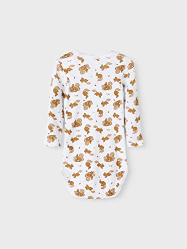 NAME IT NBNBODY 5P LS Bone Brown Noos Body, Color marrón, 3 años Unisex bebé