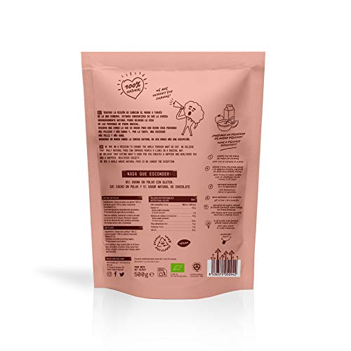 NATRULY Harina de Avena 2 Sabores BIO Avena en Polvo Sin Azúcar, Sin Gluten, Instant Oatmeal para Batidos, Tortitas I 1 KG