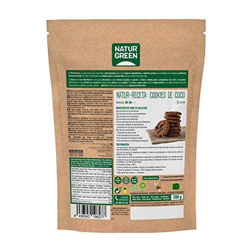 Naturgreen | Harina de coco BIO | Harina Ecológica Sin Gluten Sin Huevo| Especial repostería | 500 g