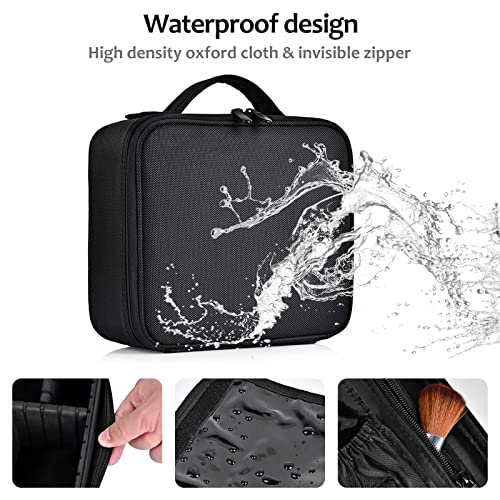 Neceser Maquillaje Portátil, Unipampa Bolsa de Maquillaje Cosméticos, Maleta de Makeup Profesional, Neceser de Viaje, Beauty Case de Viaje, Estuche de Maquillaje Impermeable con Divisores Ajustables