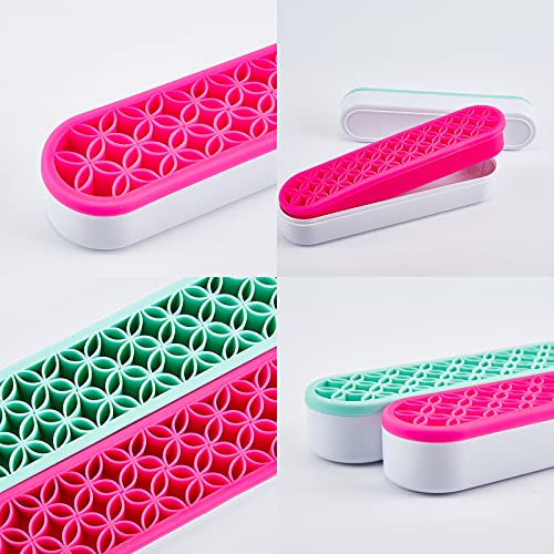 NICENEEDED 2Pcs Organizador de Almacenamiento Cosmético de Silicona, Soporte para Brochas de Maquillaje para Una Fácil Visibilidad, Vitrinas Cosméticas para Pintalabios Y Pinceles