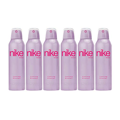 Nike Loving Floral, Desodorante Spray para Mujer, 200 ml - Pack de 6