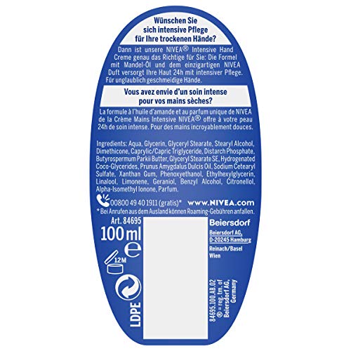 Nivea Intensive Care - Lote de 3 cremas de manos (100 ml por unidad)
