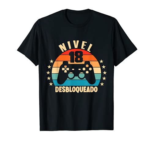 Nivel 18 Desbloqueado Gamer 18 Años 2003 Divertido Chico Camiseta