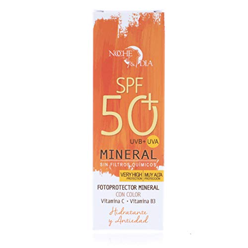 Noche y Día Fotoprotector Solar Mineral SPF 50+ con Color, 50 Mililitros