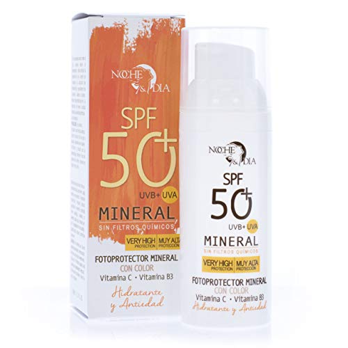 Noche y Día Fotoprotector Solar Mineral SPF 50+ con Color, 50 Mililitros