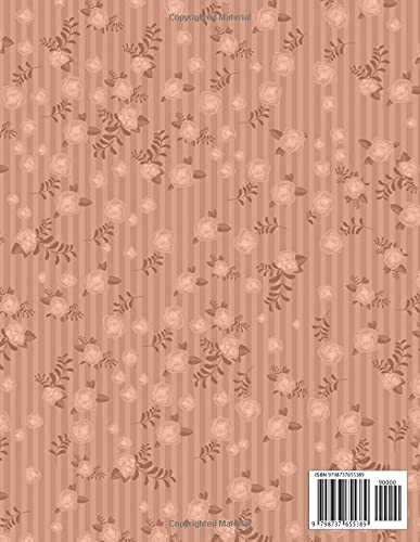 Notebook Strawberry Blonde Color Small Vintage Rose Flowers Mini Lines Patterns Cover Lined Journal: Work List, Planning, 8.5 x 11 inch, Journal, ... 110 Pages, A4, College, 21.59 x 27.94 cm