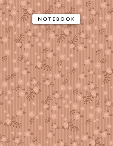 Notebook Strawberry Blonde Color Small Vintage Rose Flowers Mini Lines Patterns Cover Lined Journal: Work List, Planning, 8.5 x 11 inch, Journal, ... 110 Pages, A4, College, 21.59 x 27.94 cm