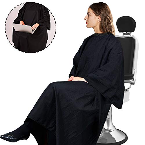 Noverlife peluquero profesional del Cabo con mangas, gran tamaño 190 x 150 cm Salón de belleza antiestático Cliente Corte de pelo Bata de bata para peluquería Peinado para colorear Champú permanente