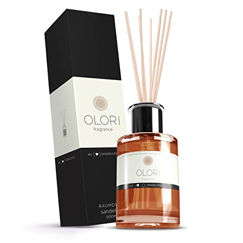 Olori Ambientador de hogar Mikado - Difusor de Varillas - Sándalo, 200ml - Natural, de Larga duración 3-6 Meses, con aceites Esenciales