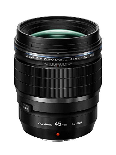 Olympus Objetivo M.Zuiko Digital ED 45 mm F1.2 Pro, Longitud Focal Fija Rápida, Apto para Todas Las Cámaras MFT, Modelos Olympus OM-D & Pen, Serie G de Panasonic, negro