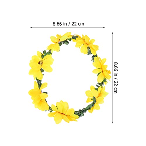 OSALADI Girasol Floral Fall Head Band Band Crochet Trenza Cabello Ajustable Flor Diadema Hermosa Sweety Decorativo Decorativo Respiración Festivales de Novia Pein Band