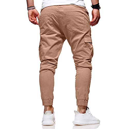 Overdose Pantalones Hombre Pantalón Deportivo De Color Puré con Vendaje Casual Pantalones Sueltos con Cordón Pantalon Baggy Hombre Original