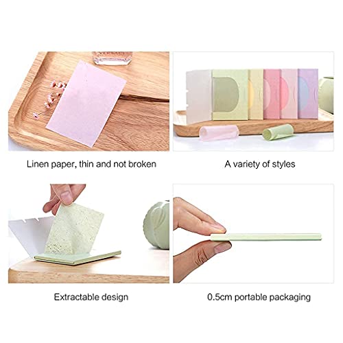 Papel absorbente de aceite facial LuLyL, 600 hojas de toallas de papel absorbentes de aceite natural, película de papel absorbente de aceite facial de tejido para hombres y mujeres
