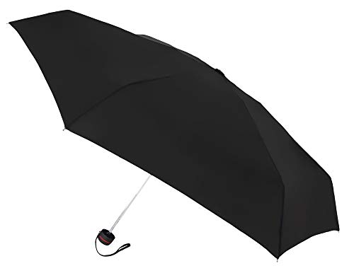 Paraguas Vogue Hombre, Paraguas Mini Fabricado con Varillas de Aluminio de Doble Resistencia. Mide 16,5 cm. Paraguas antiviento. (Negro)