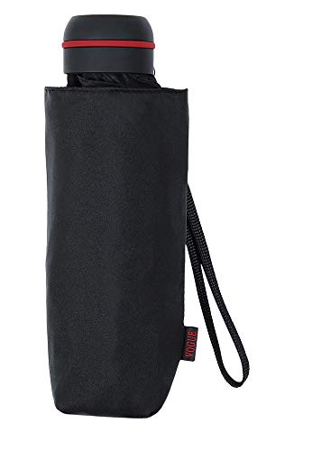 Paraguas Vogue Hombre, Paraguas Mini Fabricado con Varillas de Aluminio de Doble Resistencia. Mide 16,5 cm. Paraguas antiviento. (Negro)