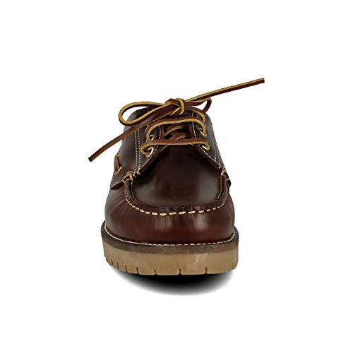 PAYMA - Zapatos Náuticos Timber de Piel Seahorse Engrasada. Hombre, Mujer, Niño. Hecho en ESPAÑA. 3-Ojales. Piso Caramelo, Negro o Goma Track. Color: Marrón. Talla 43