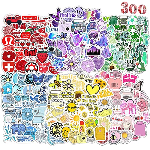 Pegatinas 300 Piezas Stickers de Graffiti Aesthetic de Colores Impermeable Vinilo Pegatinas Decorativas para Ordenador Portátil Teléfonos Moviles Macbook Skateboard Taza Botella Agua Maletas Casco etc