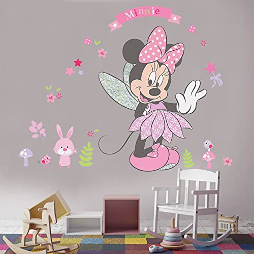Pegatinas Infantiles Pared-Miotlsy Minnie Pegatinas Decorativas Pared, Vinilos Infantiles Niña, Stickers Pared Dormitorio Calcomanias para dormitorio de bebé y niños