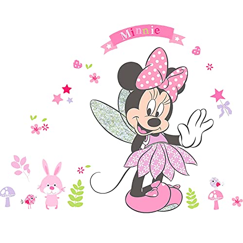 Pegatinas Infantiles Pared-Miotlsy Minnie Pegatinas Decorativas Pared, Vinilos Infantiles Niña, Stickers Pared Dormitorio Calcomanias para dormitorio de bebé y niños