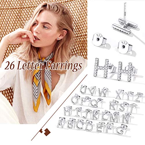Pendientes Mujer Pequeño Plata S, Pendientes Iniciales de Nombre