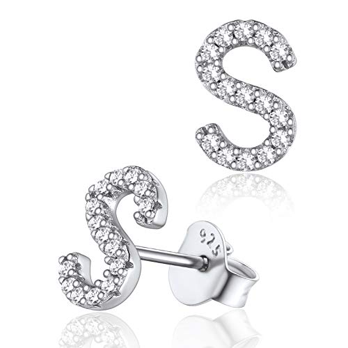Pendientes Mujer Pequeño Plata S, Pendientes Iniciales de Nombre