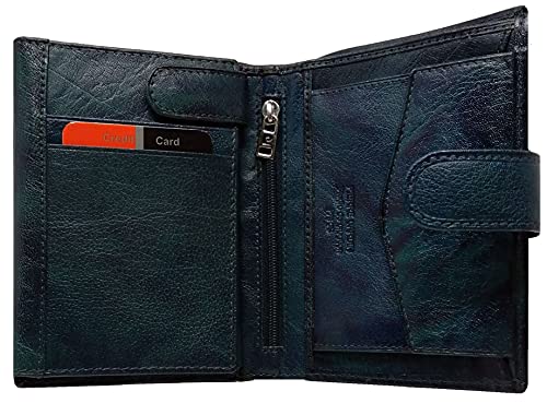PIERRE CARDIN Cartera para hombre, fina, fina, fina, para hombre, pequeña y fina, regalo, cartera con monedero, cartera para niño, turquesa,