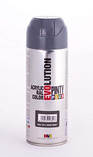 PINTYPLUS EVOLUTION 631 Pintura Spray Acrílica Brillo 520cc Iron Grey Ral 7011, Gris, 300 g (Paquete de 1)