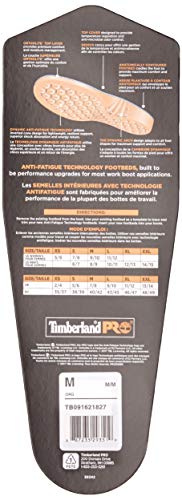 Plantilla de reemplazo de tecnolog¨ªa anti-fatiga para hombres, naranja, medio / 8-9 m US