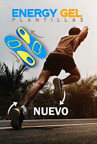 Plantillas gel hombre frio / calor – Comfort en todo momento – Mayor absorción del olor, el impacto y el sudor – Talla 42 / 48 – 1 par (2 plantillas) (Hombre)
