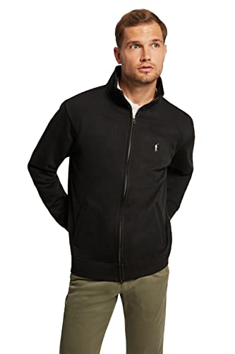 POLO CLUB Sudadera Negra con Cremallera y Logo Bordado