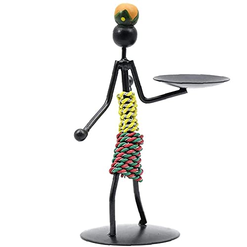 Porta Vela, 2 Piezas Negro Románticos y Vintage Porta Vela, Portavelas en Forma de Niña, Cálido y Sólido, Porta Vela de Diseño Abstracto, Candelabro de Decoración de Fiesta, para Decoración del Hogar
