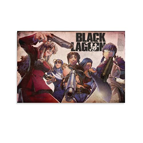 Póster de anime de la laguna negra Revy Roberta Balalaika Vintage Canvas Art Poster y arte de la pared Impresión moderna de la decoración del dormitorio de la familia 20 x 30 pulgadas (50 x 75 cm)