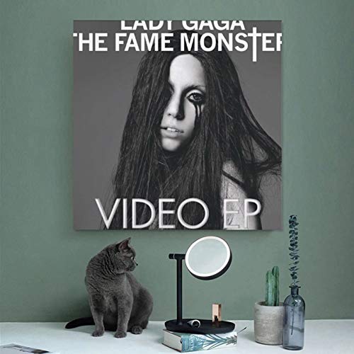 Póster de la cantante americana Lady Gaga The Fame Monster Video EP Lienzo decorativo para pared, impresión de cuadros para sala de estar o dormitorio, 30 x 30 cm, estilo de marco 1