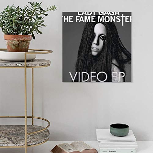 Póster de la cantante americana Lady Gaga The Fame Monster Video EP Lienzo decorativo para pared, impresión de cuadros para sala de estar o dormitorio, 30 x 30 cm, estilo de marco 1