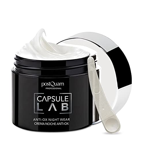 PostQuam Capsule Lab Anti-OX - Crema de Noche | Crema Antiarrugas Mujer, Crema Antioxidante con Algas, Caléndula - 50 ml