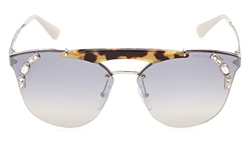 Prada 0PR53US 23C5R0 42 Gafas de Sol, Plateado (Silver/Medium Havana/Light Blue Silver), Mujer