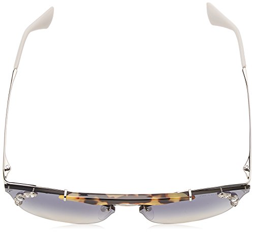 Prada 0PR53US 23C5R0 42 Gafas de Sol, Plateado (Silver/Medium Havana/Light Blue Silver), Mujer